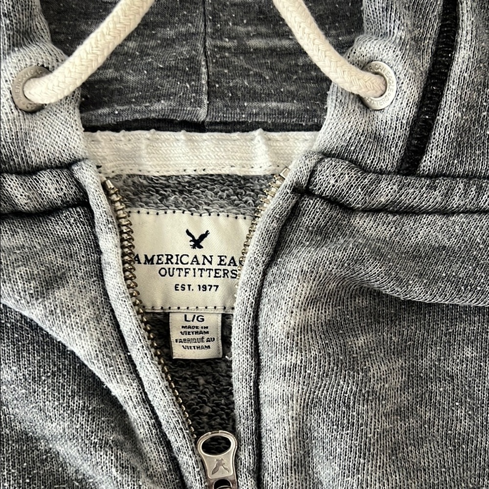 American Eagle Outfitters Gray Zip-Up Hoodie - Picture 2 of 5